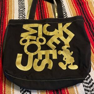 Disney Black Tote with Gold Mickey Design